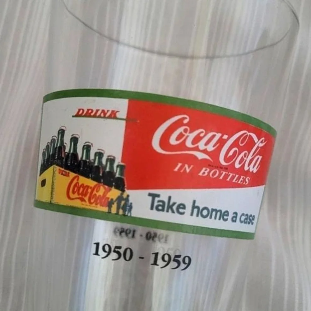 Vintage Coca Cola Glass 1950s Commemorative Drink Take Home A Case‎ Collectible
